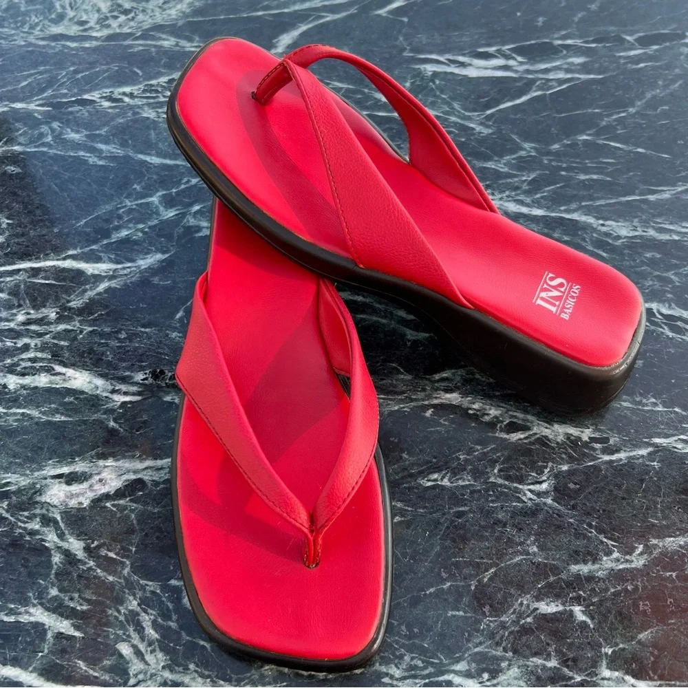 INS Red Platform Sandals